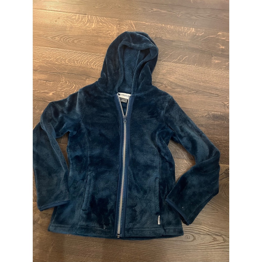 Magellan Outdoors Kids Fleece Hoodie Teal Zip Up Jacket Size M 5/6